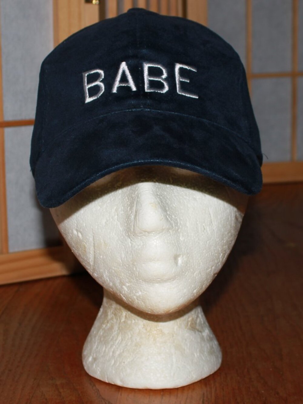 NYC Underground Faux Suede "Babe" Embroidery Baseball Cap